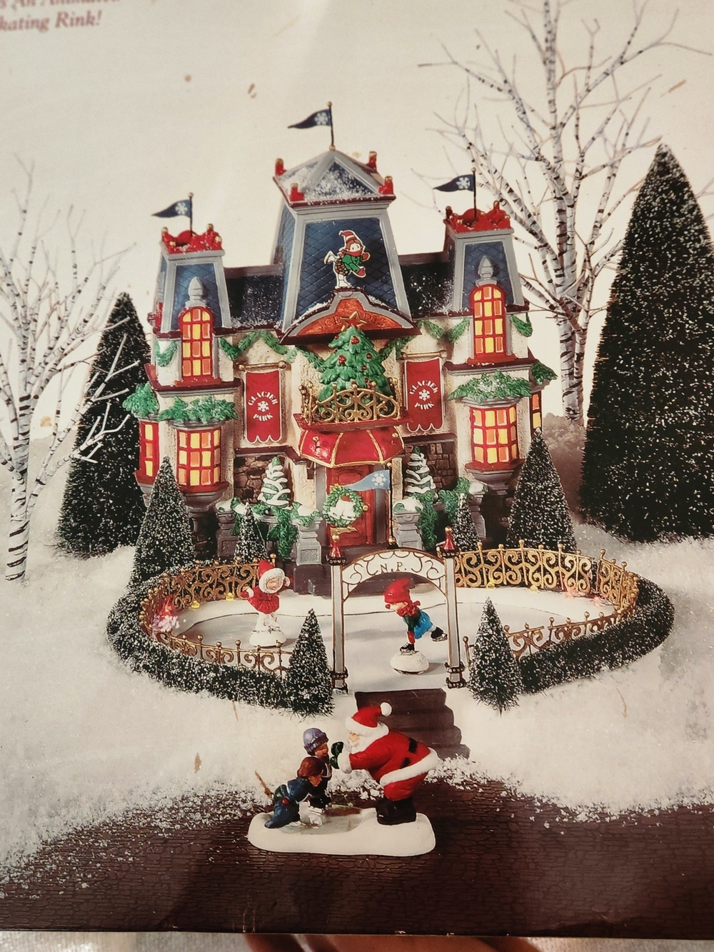 Dept 56 Glacier Park Pavilion -W/ Moving Skaters VTG 2002 Original Box